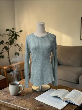Zenana Long Sleeve Ribbed Shirt SZ‎ LG